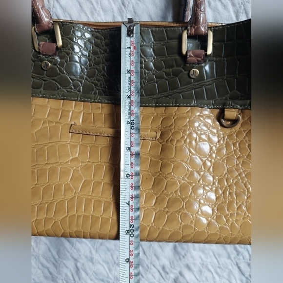 Jeanne Lottie 3-Tone Synthetic Alligator Embossed Satchel Bag - Picture 13 of 16
